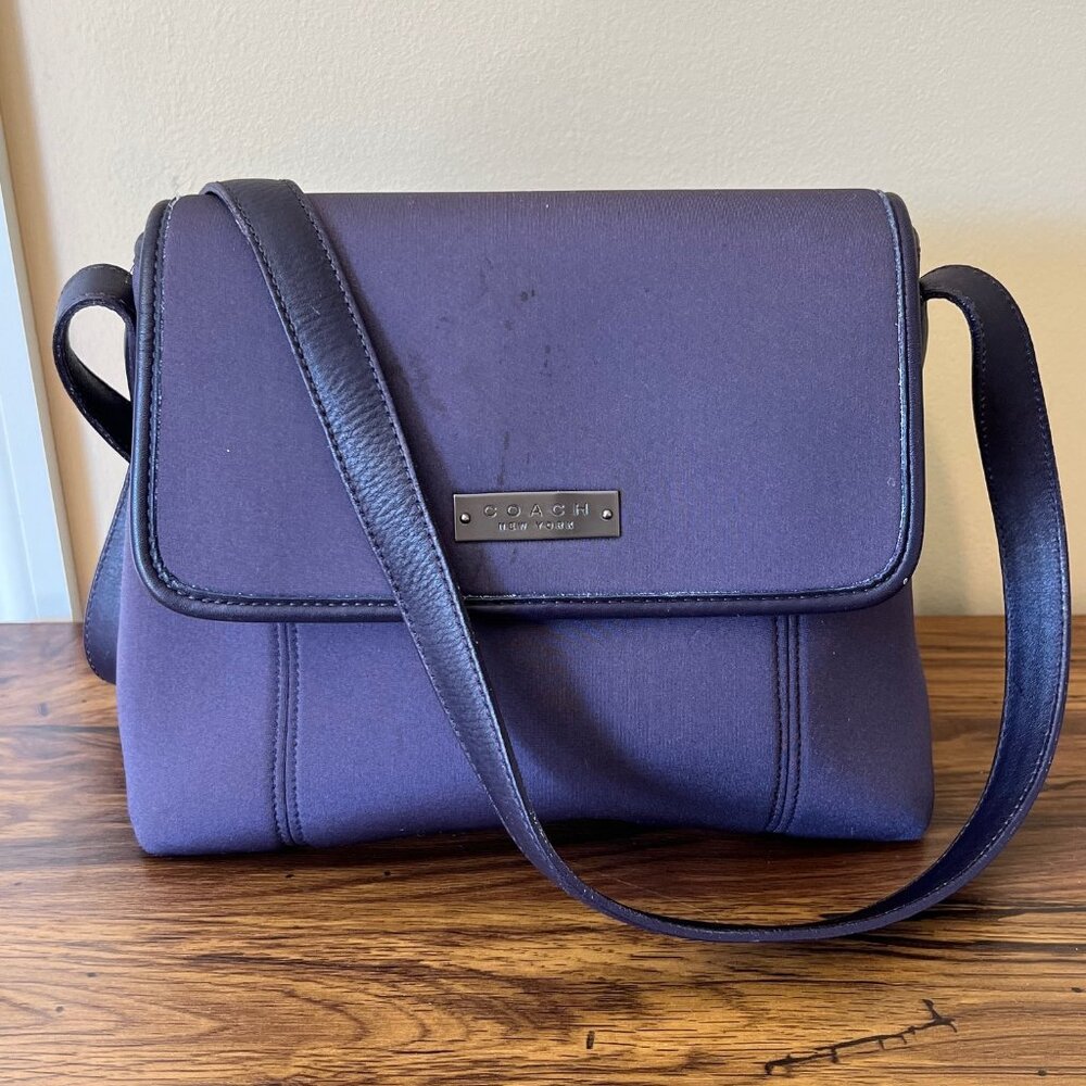 Coach NEO Vintage Bag Neoprene Ink 6211 crossbody purple purse handbag